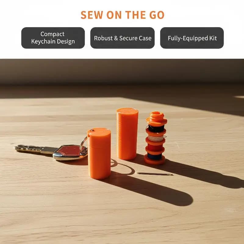 New 1Set Portable Sewing Kit Mini Keychain Sewing Organizer Storage For Travel Clothes Button Mending No Thread Needles Included