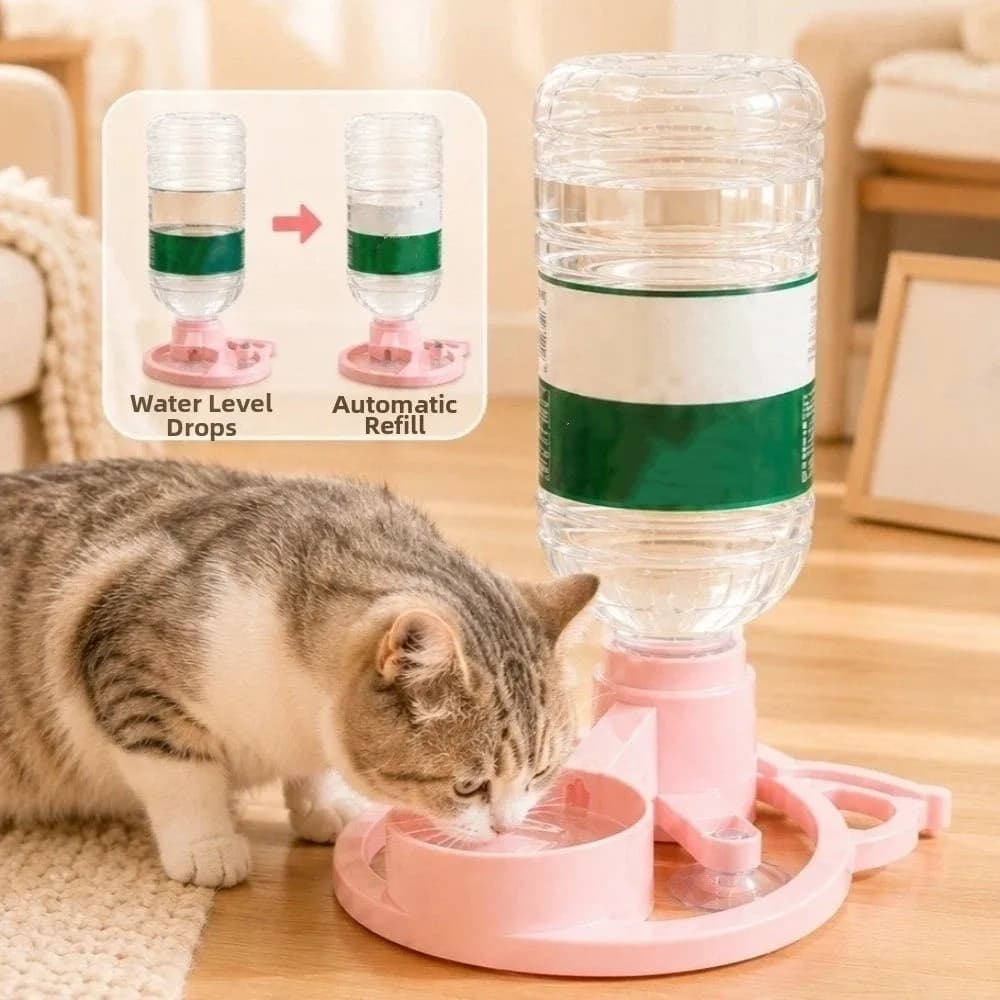 Large Capacity Cat Automatic Water Dispenser Non-Slip Suction Base Silent Gravity Pet Water Bowl Anti-tip Food Grade