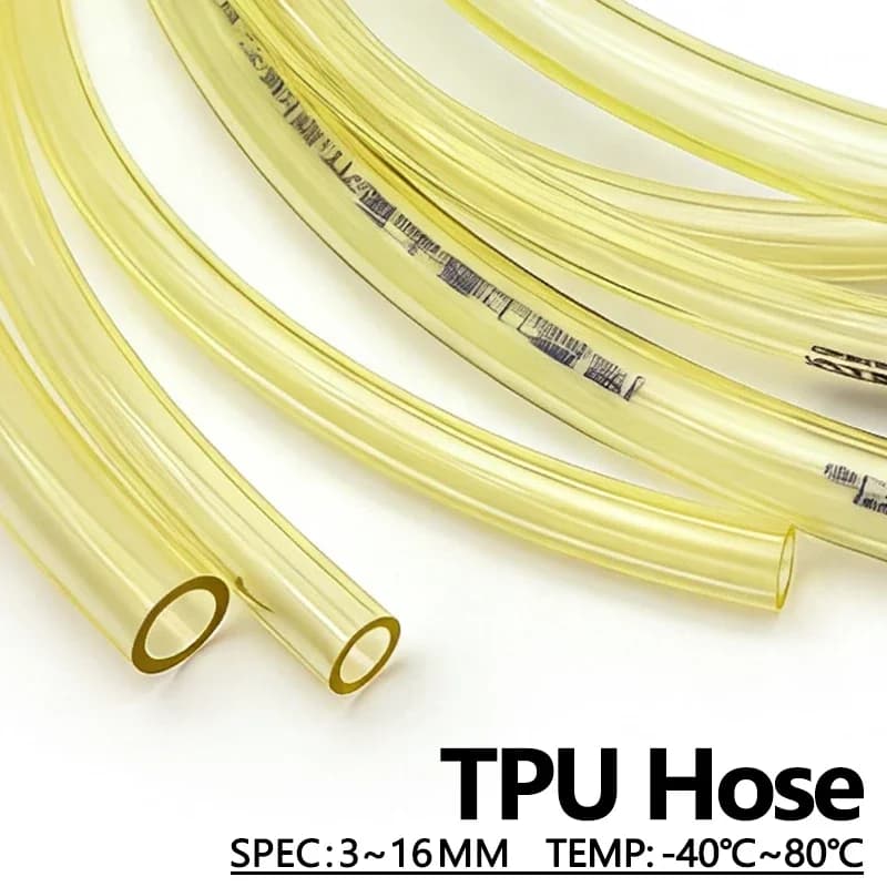Flexible Tube for TPU Fuel Yellow 50cm/1/2/3M, Internal Diameter 3 4 5 6 8 10 12 14 16mm, Oil Resistant for Garden Tools and Motorcycle Power Systems