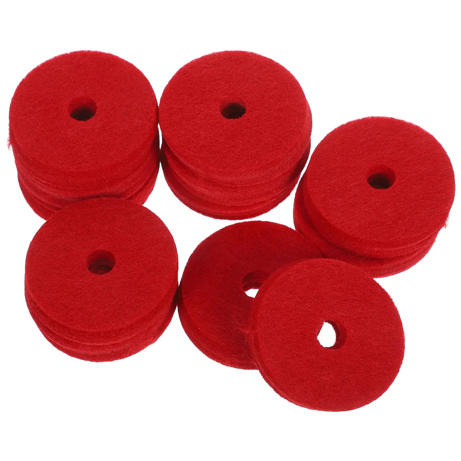 12 Pezzi Feltrini per Piatti Rossi a Doppio Strato 3,6x1 cm Antiscivolo Riduzione Rumore Rondelle per Piatti Batteria Accessori Sostituzione Feltrini