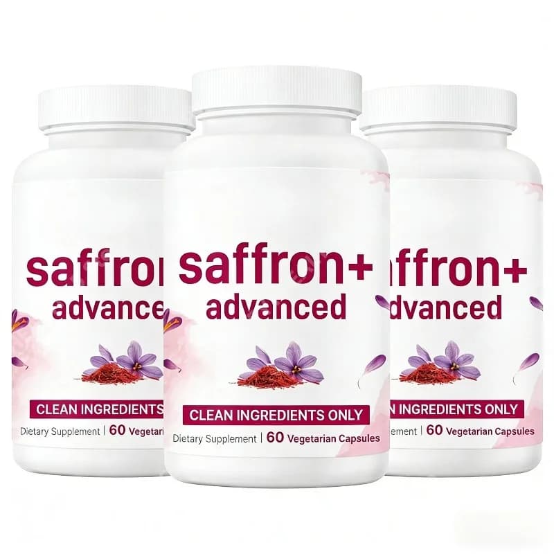 Advanced Supplements Saffron+, 60 Vegetal Capsules 10 in 1 with Saffron Extract, Vitamin C Liposoluble to High Absorption, Magnesium