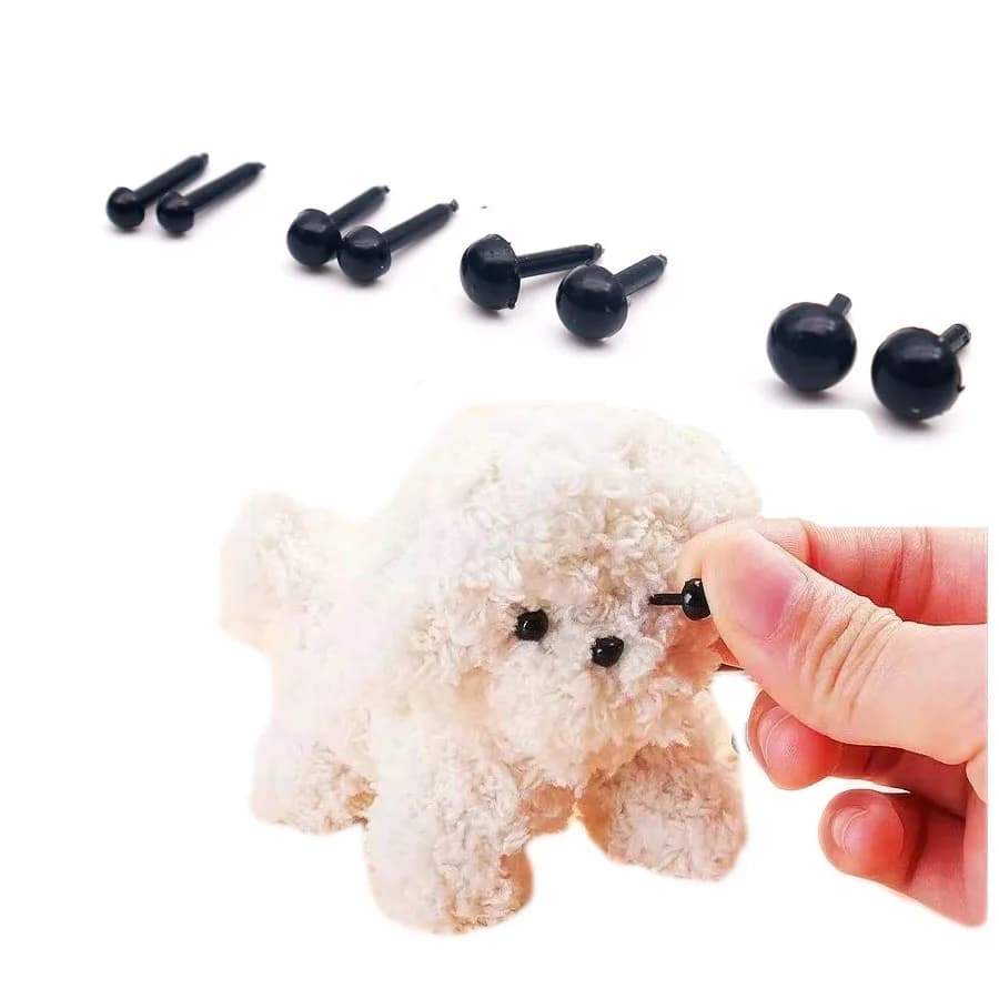 200 pz 3/4/5/6/7/8mm Plastica Mini Nero Occhi di Sicurezza Triangolo Naso per la Bambola per Teddy Dog Farcito Bambola FAI DA TE Animali Peluche bambola