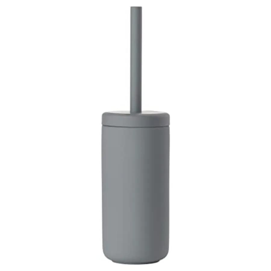 Nova One Spazzola Lunga in Ceramica per WC con Porta Spazzola, Morbida al Tatto, Completo Elegante e Pratico per un Bagno Moderno