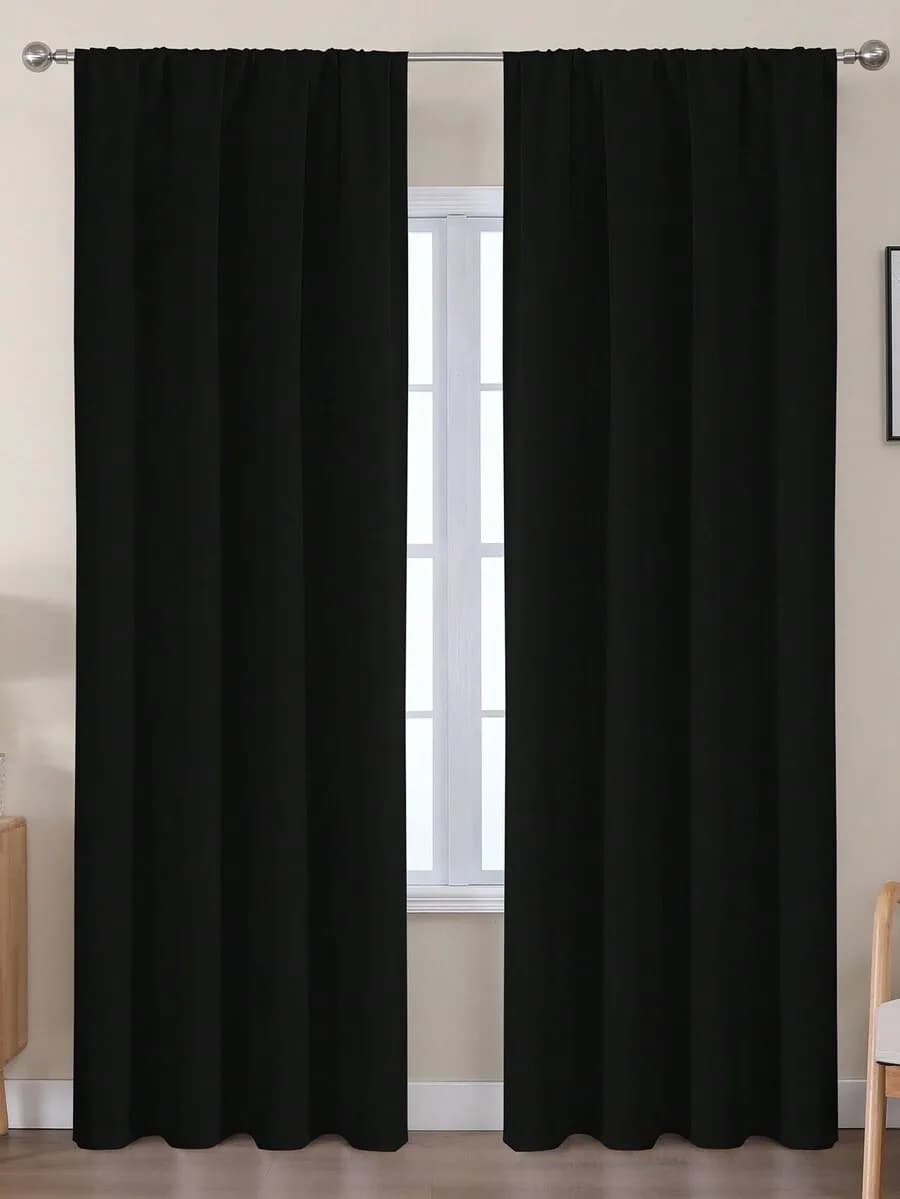 Estelar Textiler 2pcs Blackout Curtains, Suitable For Living Room And Bedroom, With Rod Pocket, Blackout Curtains