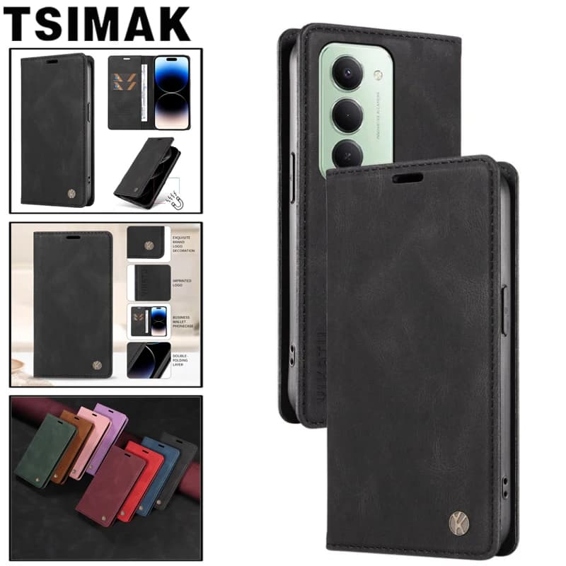 Flip Leather Case For Xiaomi Redmi 15 15C A5 Magnetic Skin Friendly Wallet Cover for Redmi 15C 15 C Redmi15 A 5 4G 5G Phone Case