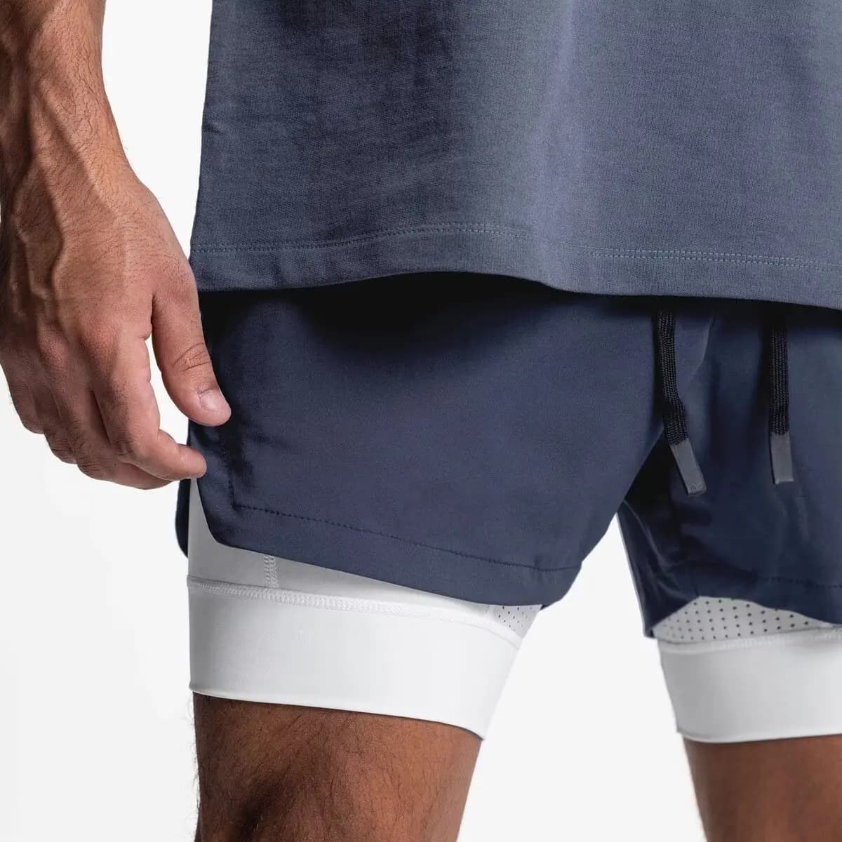 Pantaloncini da Corsa 2 in 1 per Uomo, Asciugatura Rapida, Doppio Strato, per Fitness e Allenamento, Nuovi Pantaloni Sportivi per Bodybuilding