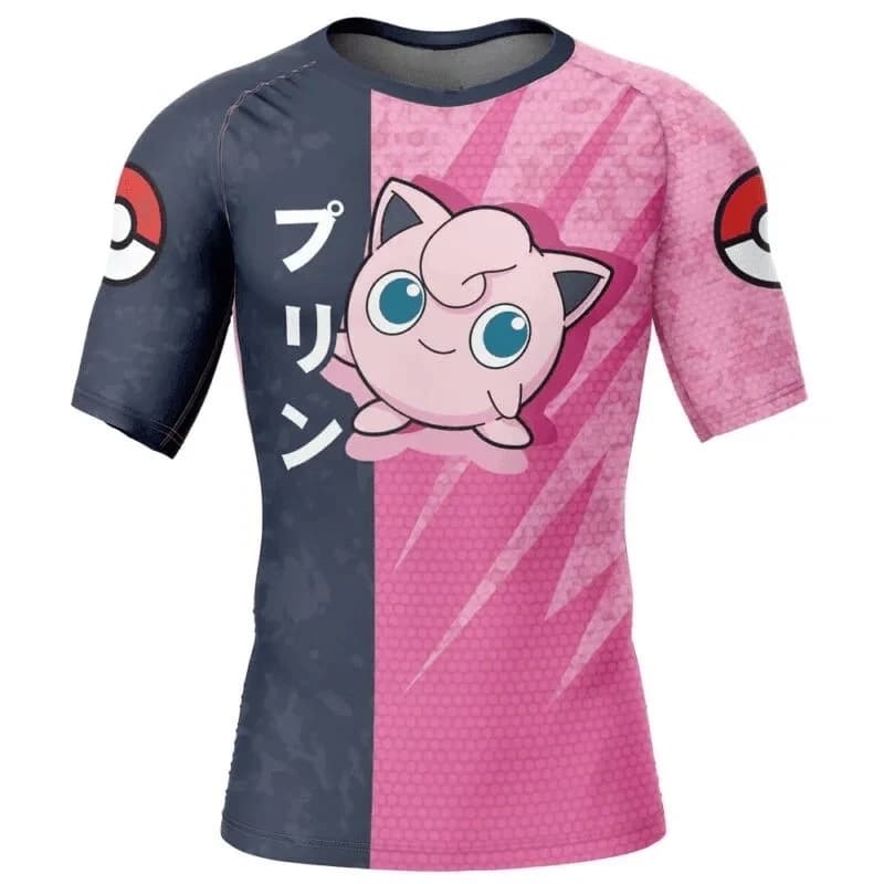 2026 Jigglypuff Surfing Clothing BJJ MMA Rash Guard Men Sleeve Short Sleeve T-Shirt Underwater for Kids Swimwear GYM Beach Activities