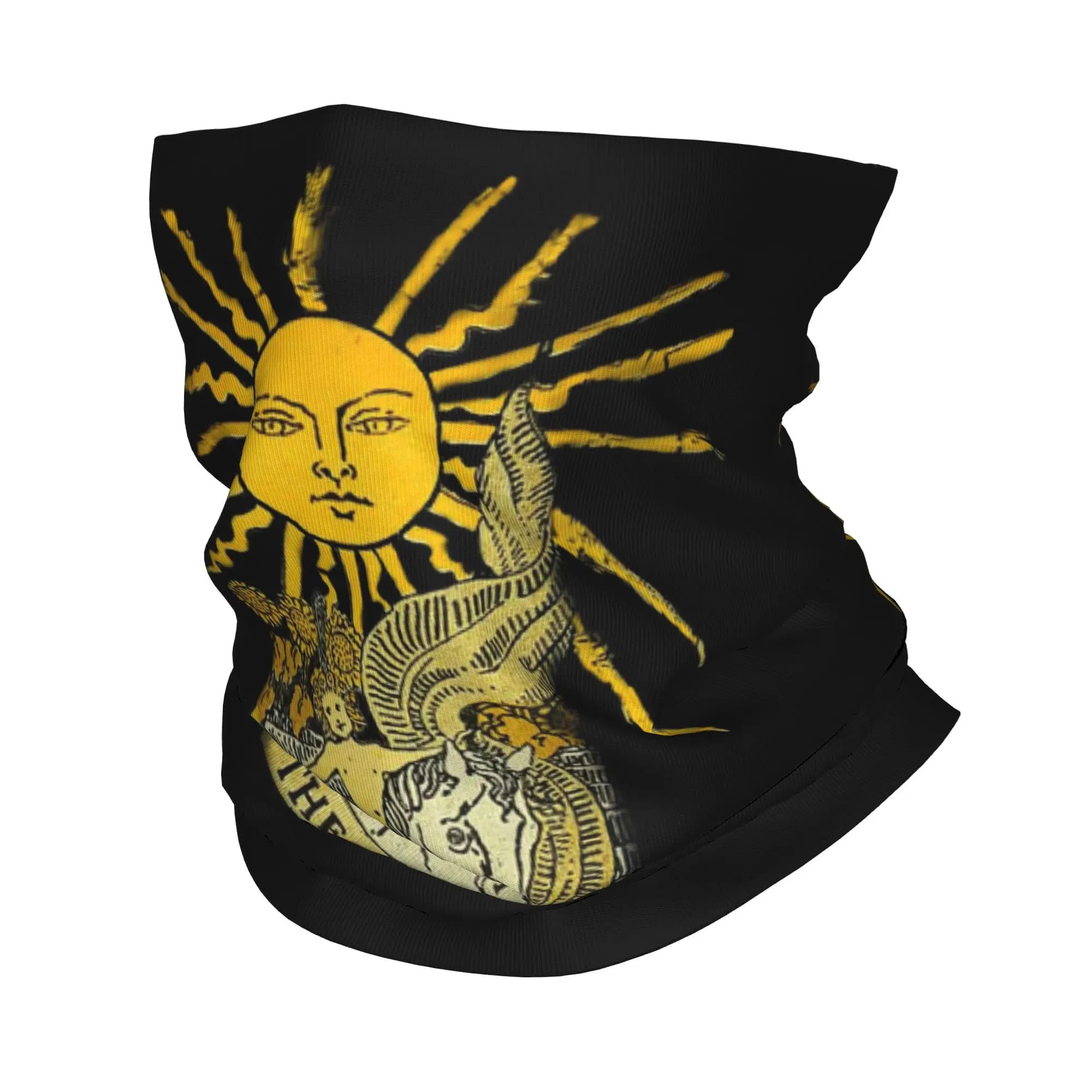 Tarot Card The Sun Major Arcana 19 XIX Bandana Copricollo Sciarpa magica stampata Balaclava multiuso Escursionismo Pesca Unisex Adulto