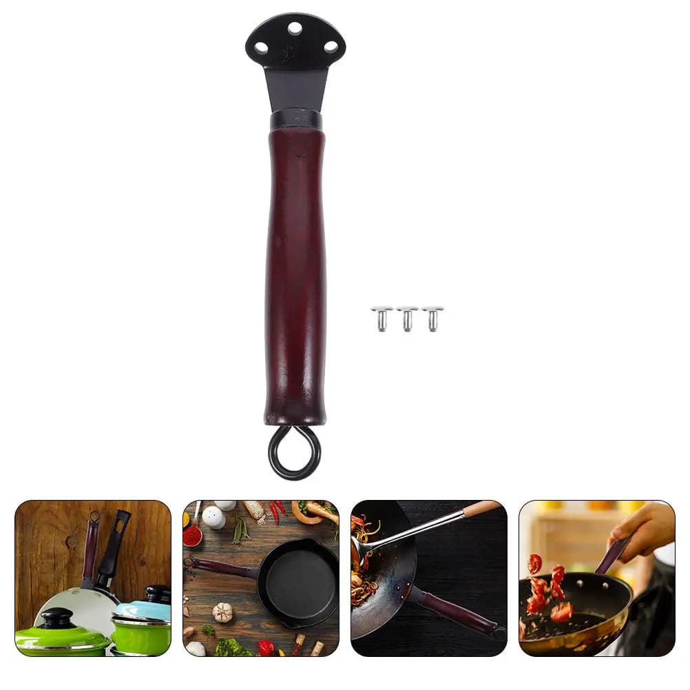 Manico per Pentola Sostituibile in Legno, Ergonomico e Confortevole, Accessori per Padelle e Pentole da Cucina