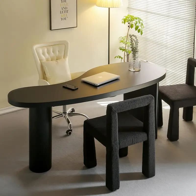 Scrivania direzionale di design estetico Bianco Nero Grande scrivania direzionale da gioco per laptop Tavolo Computer Mesa De Escritorio Mobili per ufficio