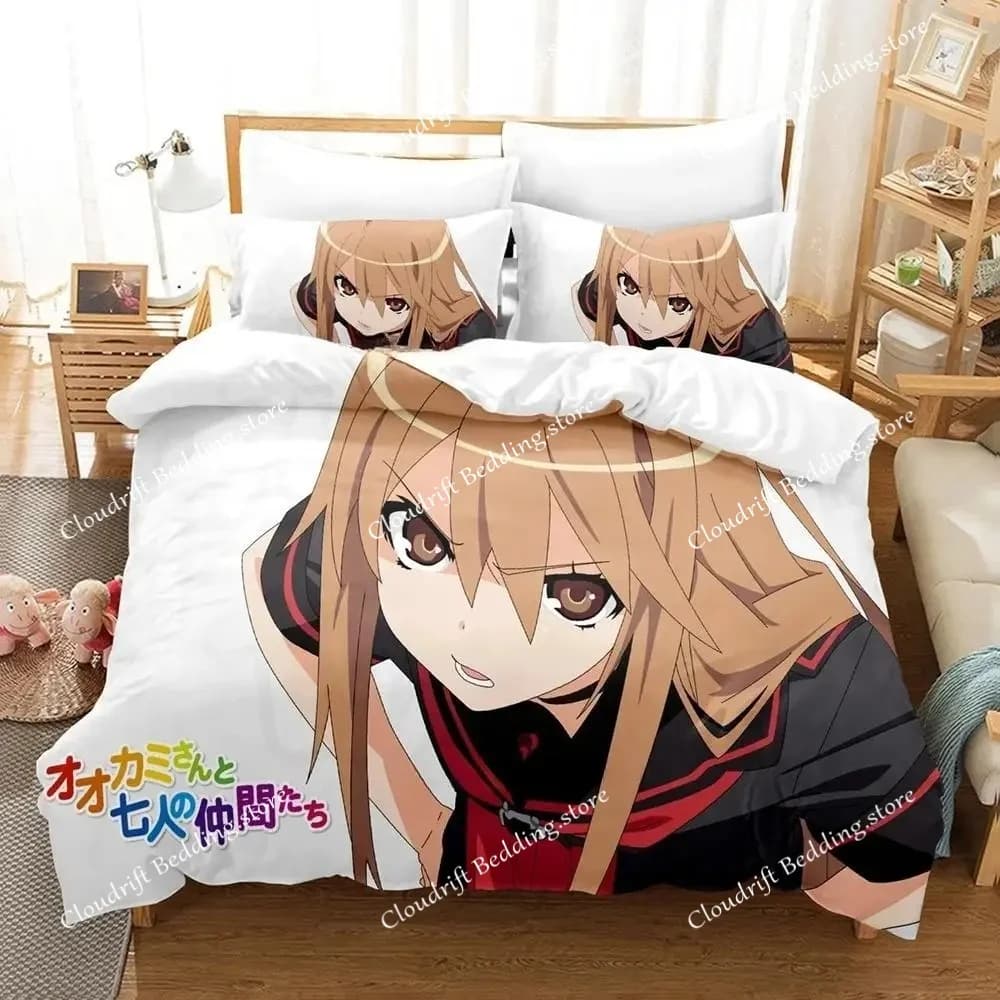 Ookami-san To Shichinin No Nakama-tachi Bedding Set Single Twin Full Queen King Size Bed Set Adult Kid Bedroom Duvet Cover Sets