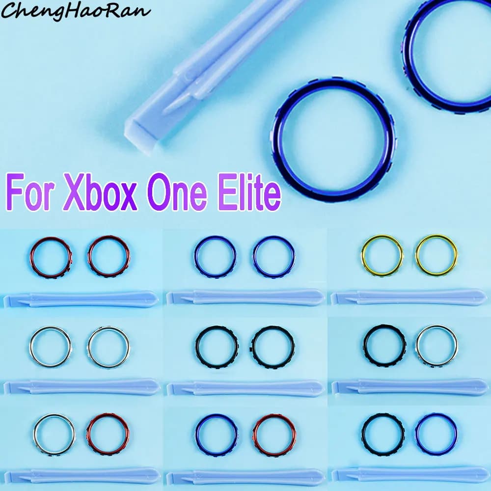 1 Set Chrome thumb stick anelli ausiliari per Xbox one Elite controller joystick buttons ring game board accessori di ricambio