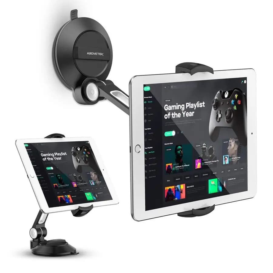 Suction cup holder for iPad, tablet support and phone with suction cup compatible with iPad mini Air, iPad sticker for window.