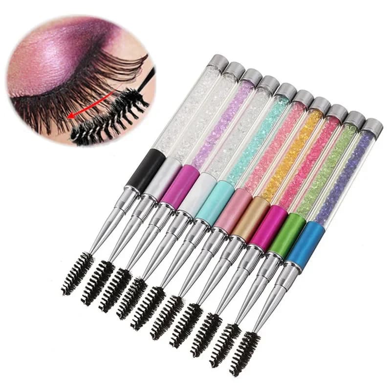 Handle with Rhinestone Brush for Eyelash Brushes for Eyelashes Reusable Eyelashes Applicator for Mascara Sponge Brushes Extension for Eyelashes Makeup Tool