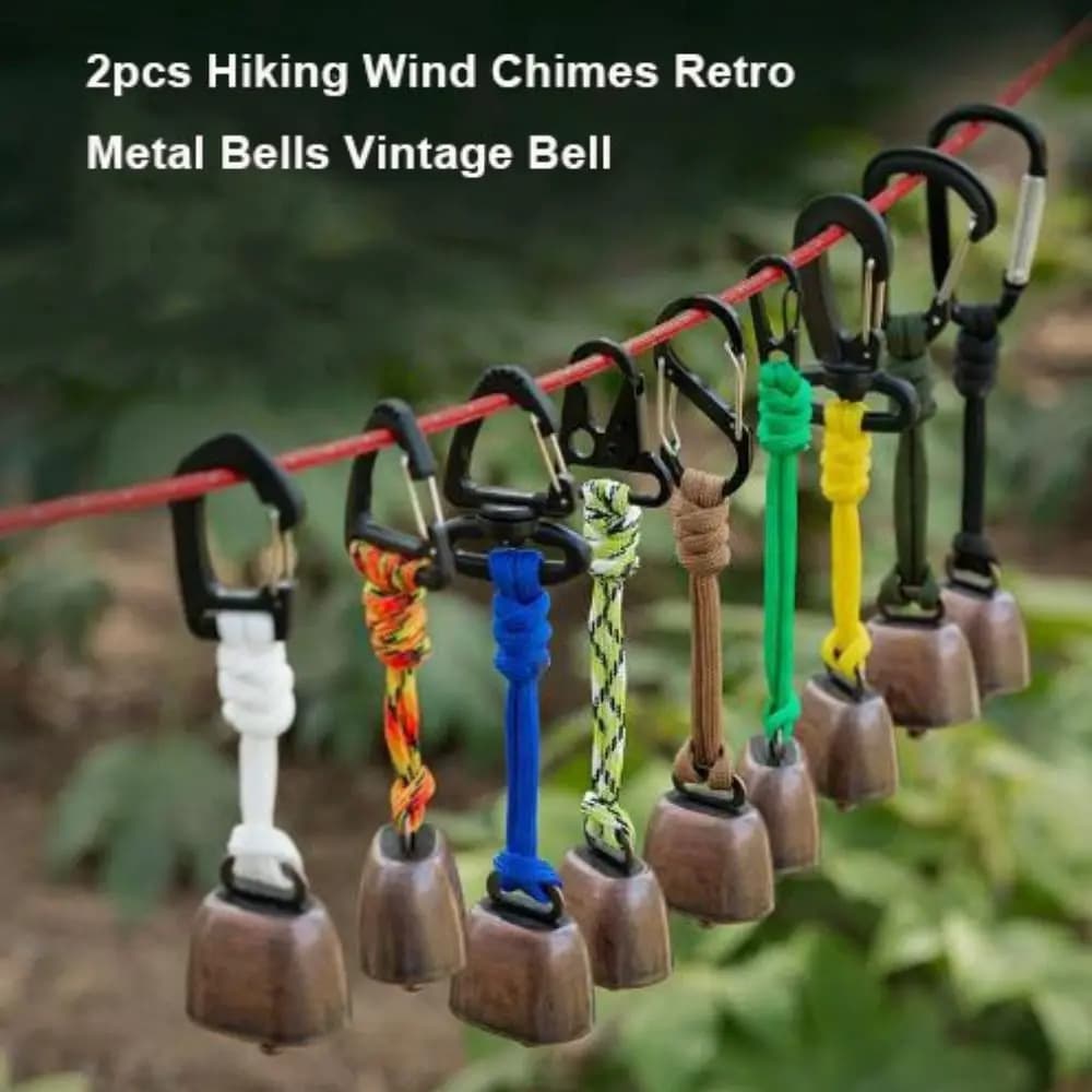 2pcs New Anti loss Hiking Wind Chimes Bells Metal 9 Styles Retro Bells Japanese Wind Camping Bells Vintage Bell Decorations