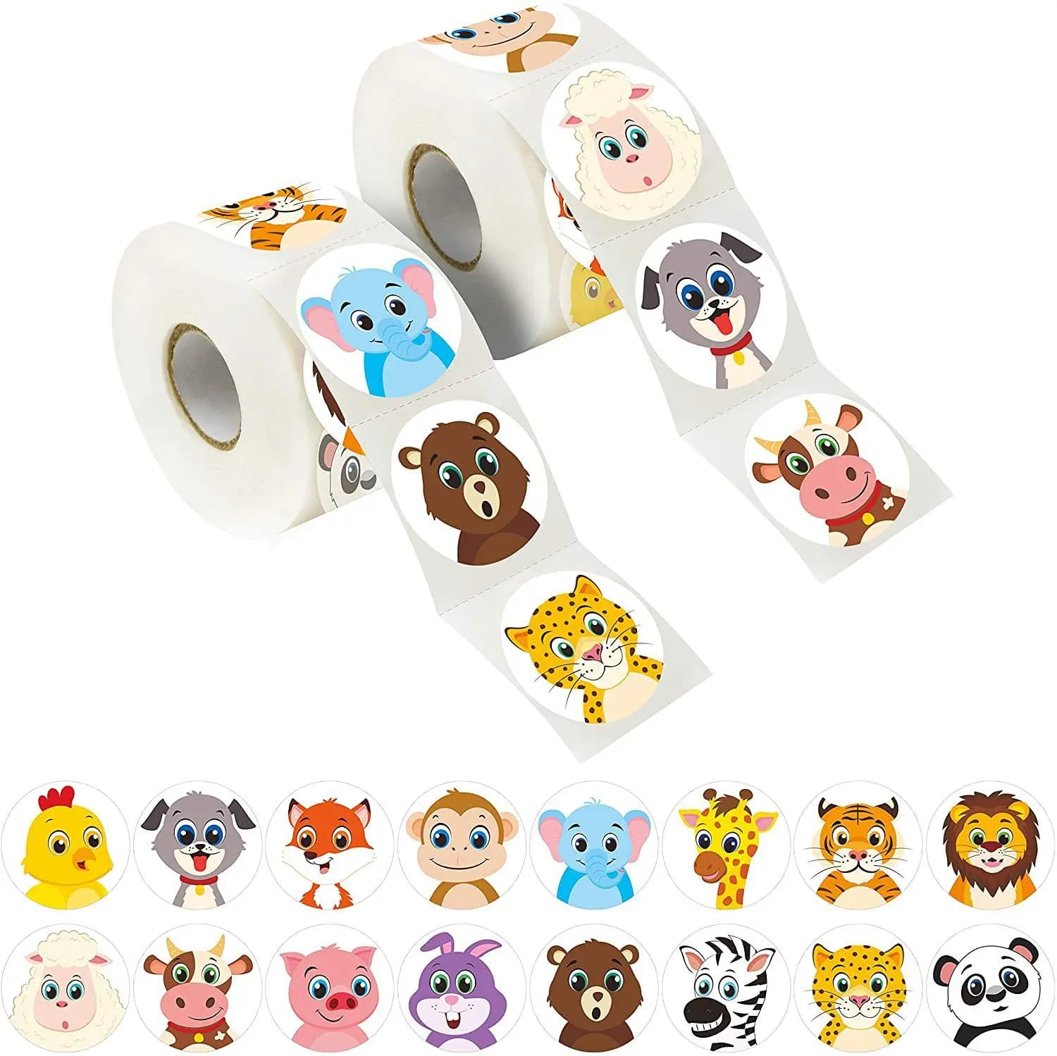 500 Pz / Animal Projection Toy Recompensation Stickers 2.5 cm/1.0in DIY Decoration Perfect For Learning Games Notebook Pad Frigo Gift Seal Labels