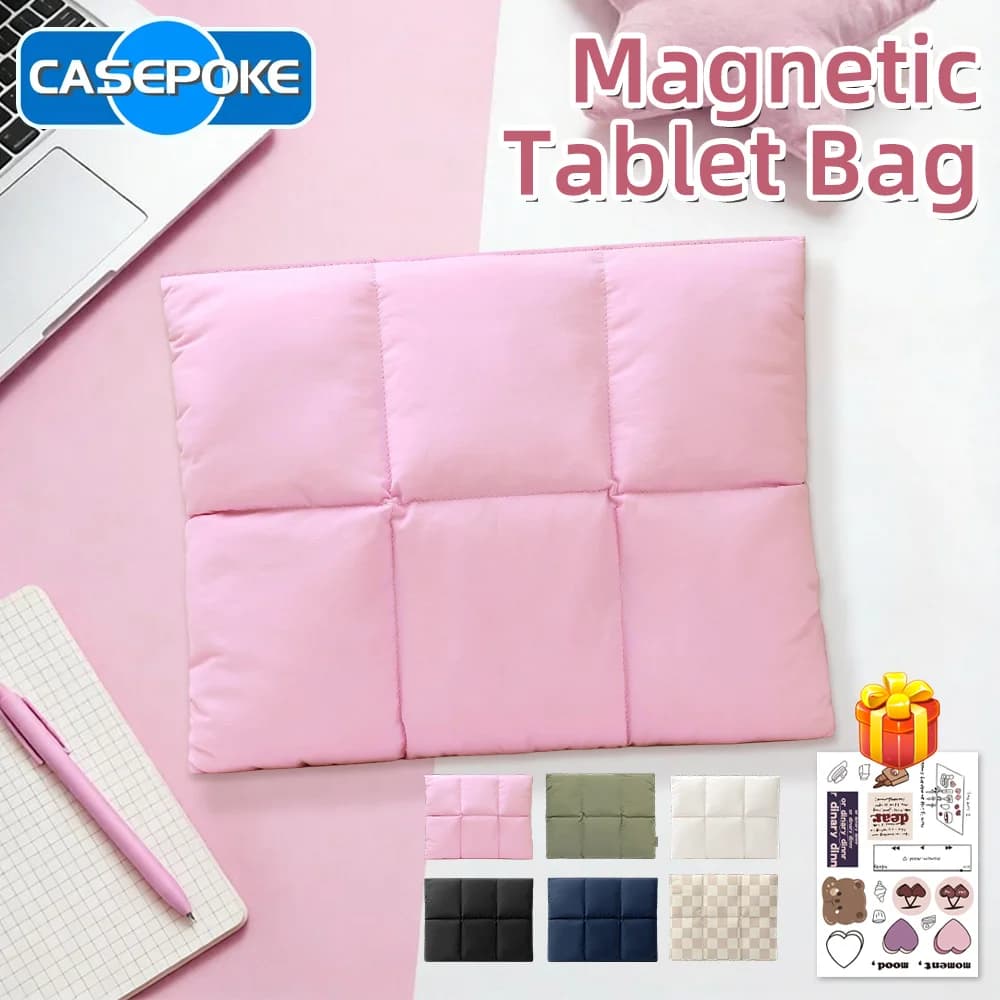 Nuova Custodia Magnetica Morbida Antiurto per Tablet iPad Xiaomi Samsung Lenovo, Borsa Portatile per Notebook con Chiusura Magnetica