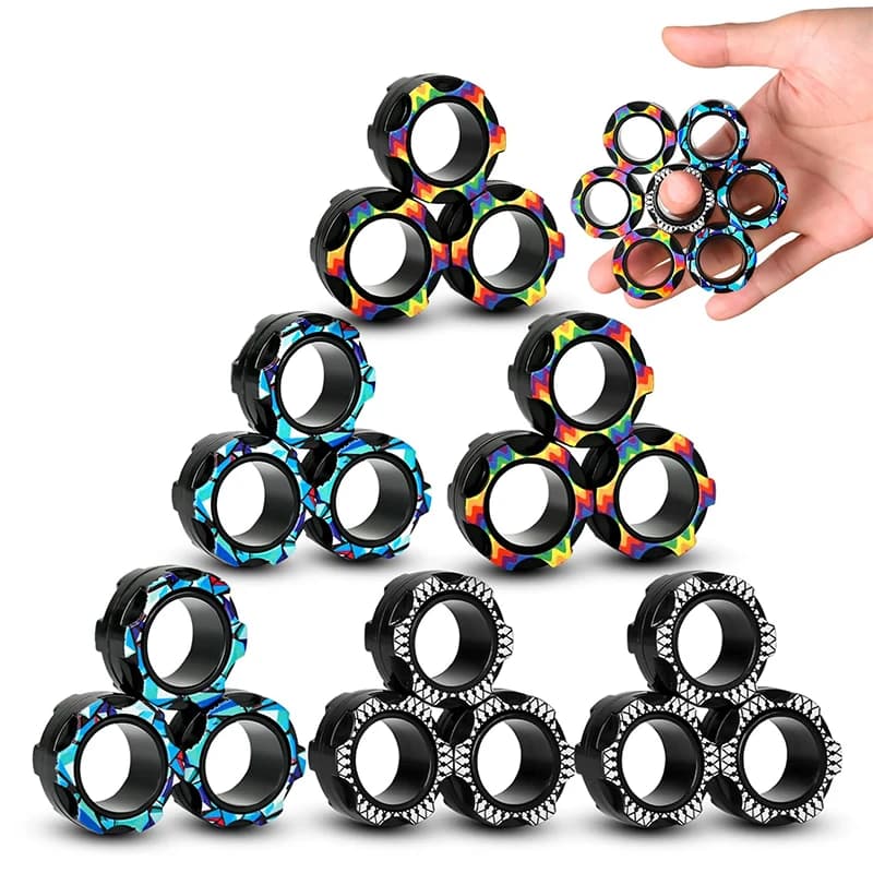 Anelli magnetici Confezione di giocattoli Fidget Regali per ragazzi adolescenti Bomboniere Gadget fantastici per adulti Set di giocattoli sensoriali con magnete Fidget Spinner