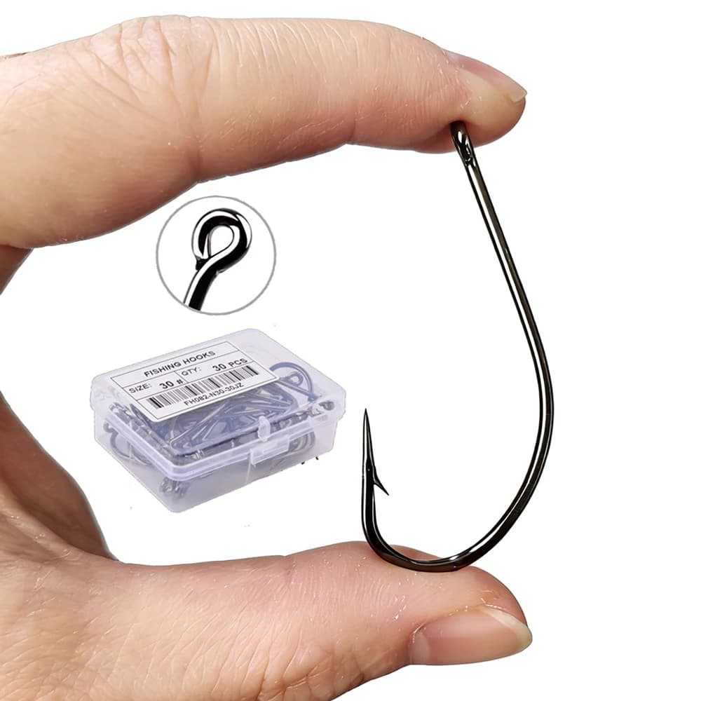 30/10 pcs Carbon Tenor Box Fishing Circle Hooks Fish Jig Hook Japan Carp Hook Maruseigo Love Fishing in Moscow Fishing Equipment