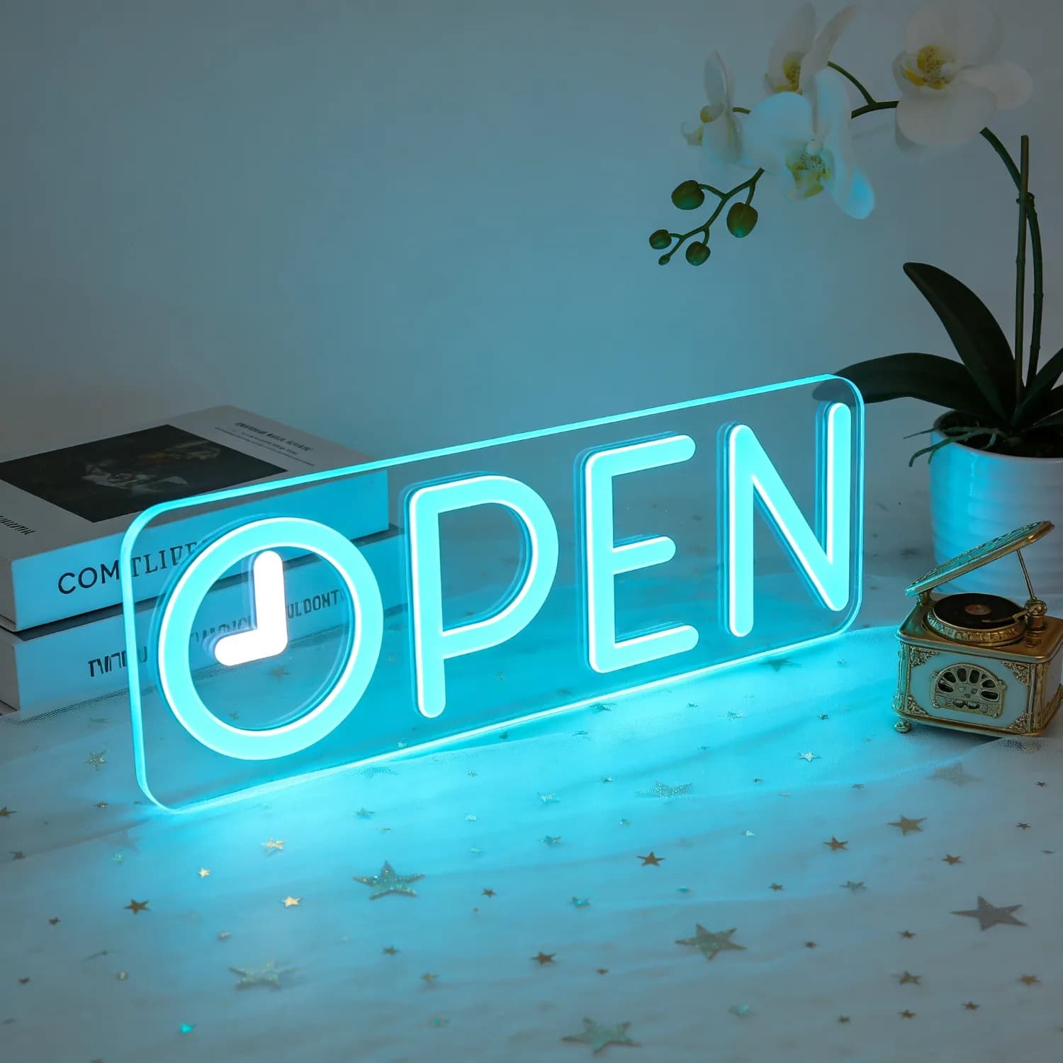 Insegna al Neon a LED USB a Forma di Orologio per Negozi, Boutique, Panetterie, Attività Commerciali - Lampada da Parete Attraente e Dimmerabile