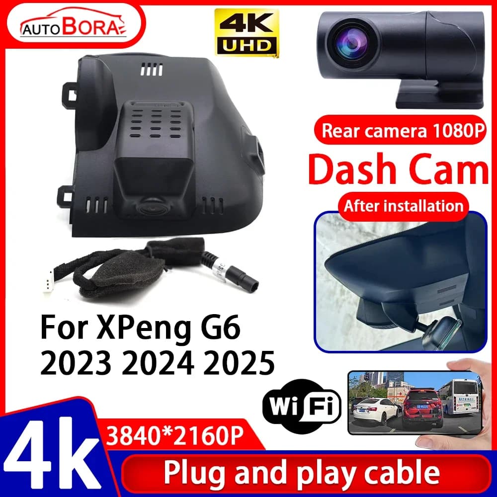 ZhuCamX Video Recorder Night Visio 4K UHD Plug and Play Car DVR Dash Cam Camera for XPeng G6 2023 2024 2025