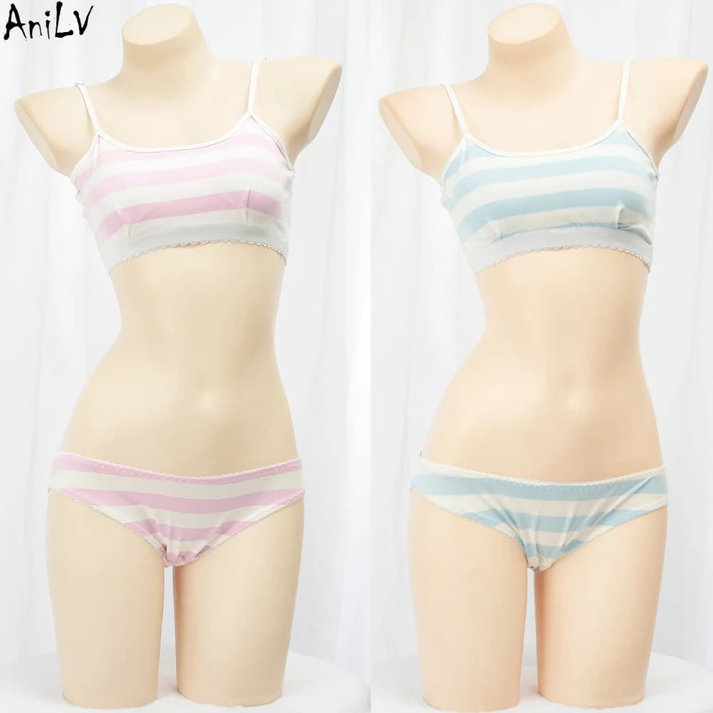 AniLV Set of underwear for Japanese anime striped pajamas, PE class swimsuit, cosplay costume