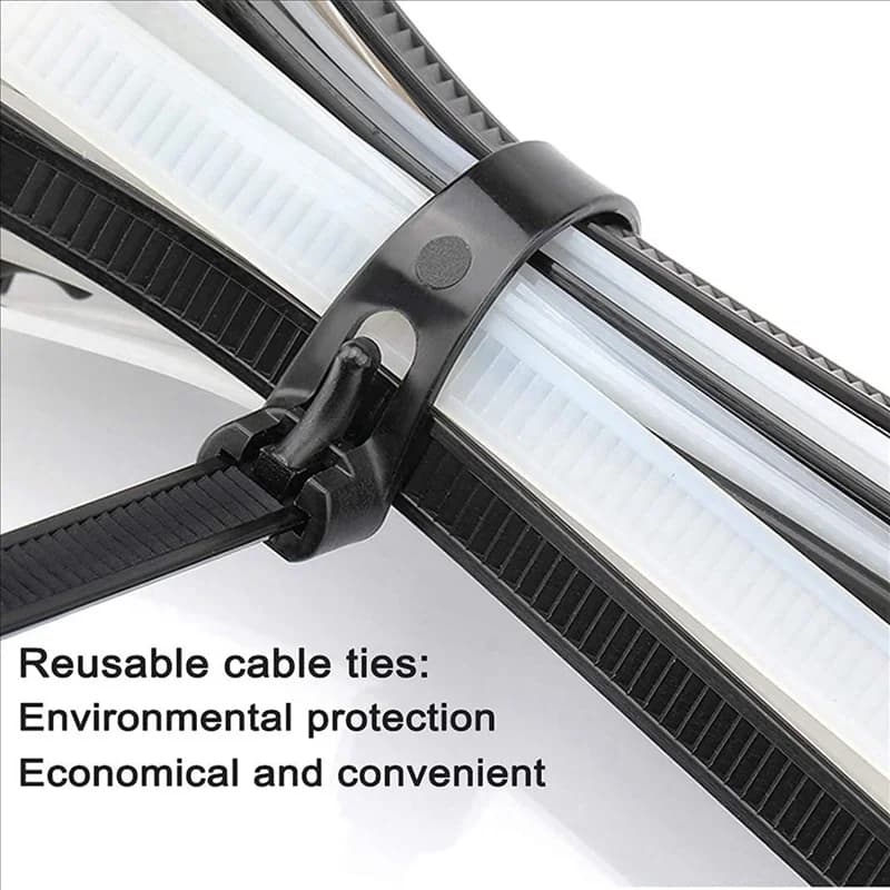 【New-Vendita】 Fascette con cerniera rilasciabili Fascette con cerniera resistenti da 12 pollici Fascette per cavi nere spesse Fascette per cavi in nylon con resistenza alla trazione da 100 libbre 200P