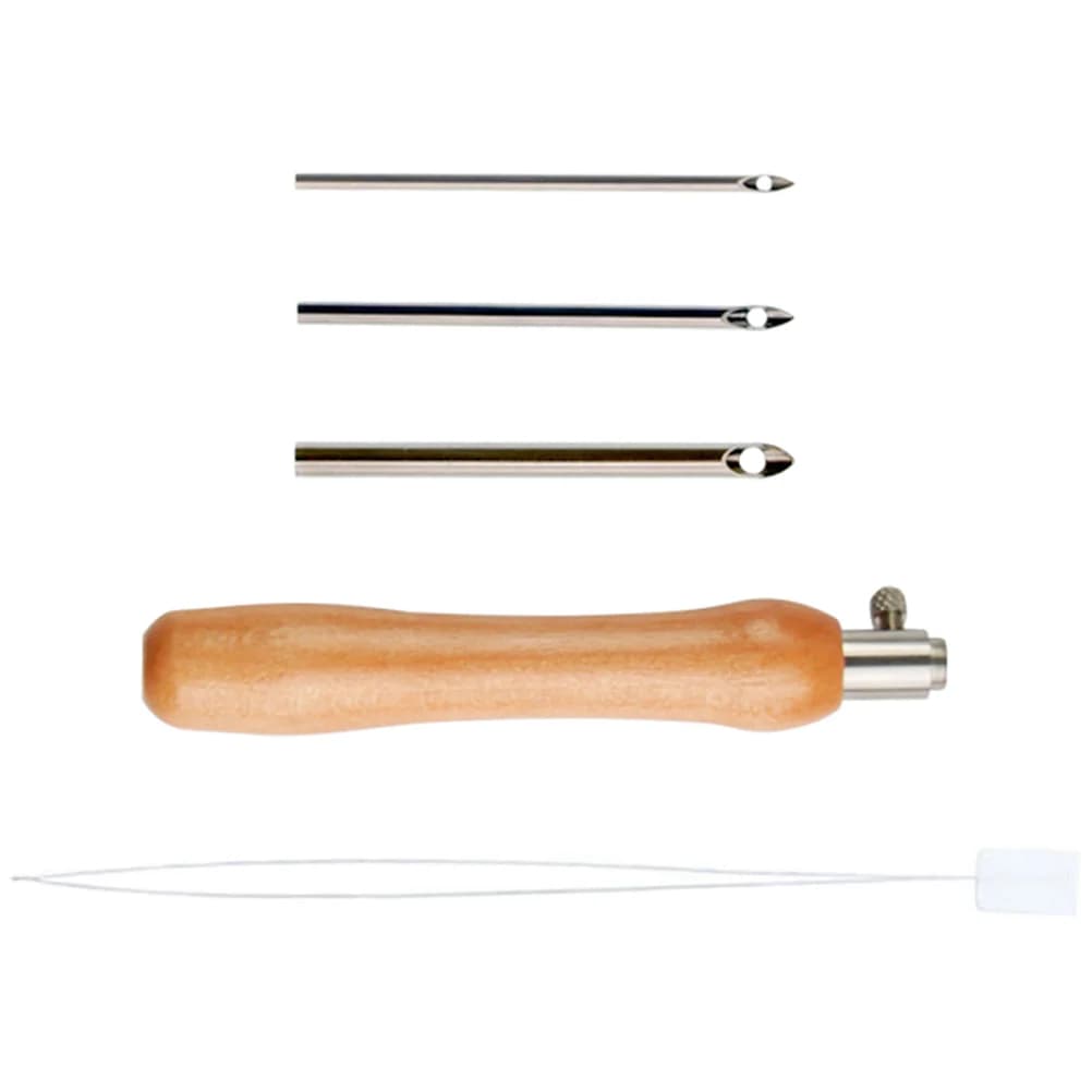 1 set Kit di aghi per punzonatura Manico in legno Testine di ricambio Aghi per infeltrimento Strumenti per ricamo Set di cuciture Forniture per cucito Creazione