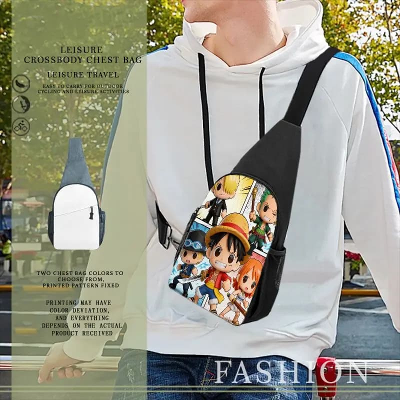 Borsa a tracolla Straw Hat Crew Anime, zaino leggero da uomo, borsa a tracolla da viaggio casual