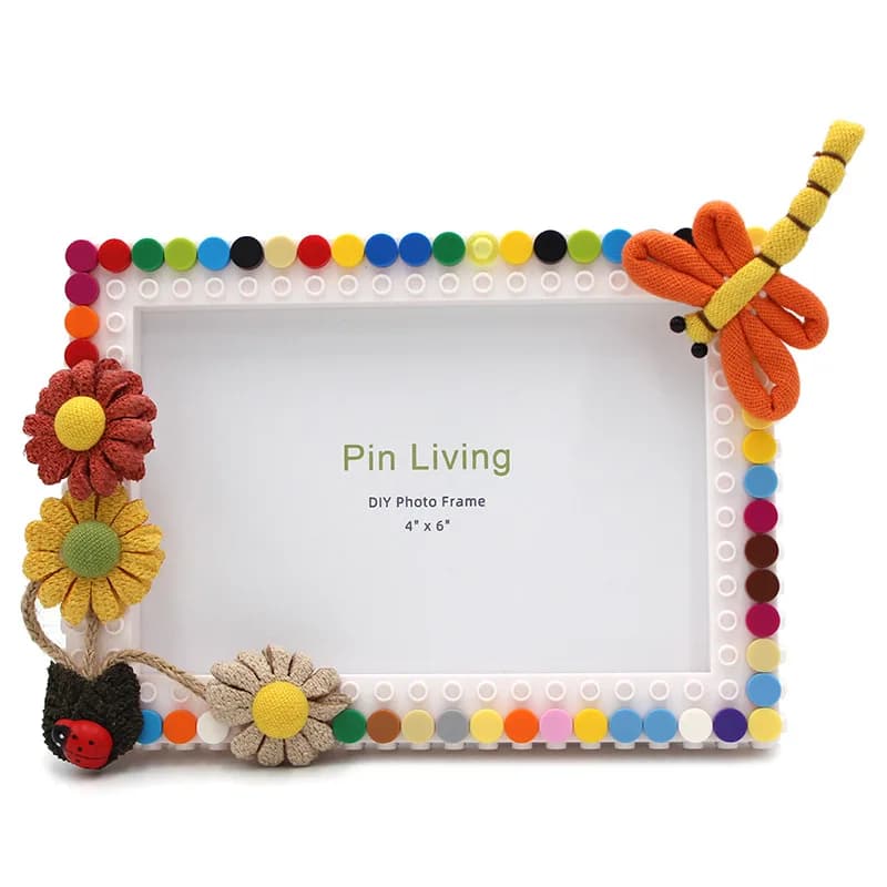 Garden Spring Fabric Flowers Frame 6 "7" DIY Blocks Combination Frame Pendulum Table Gift handmade
