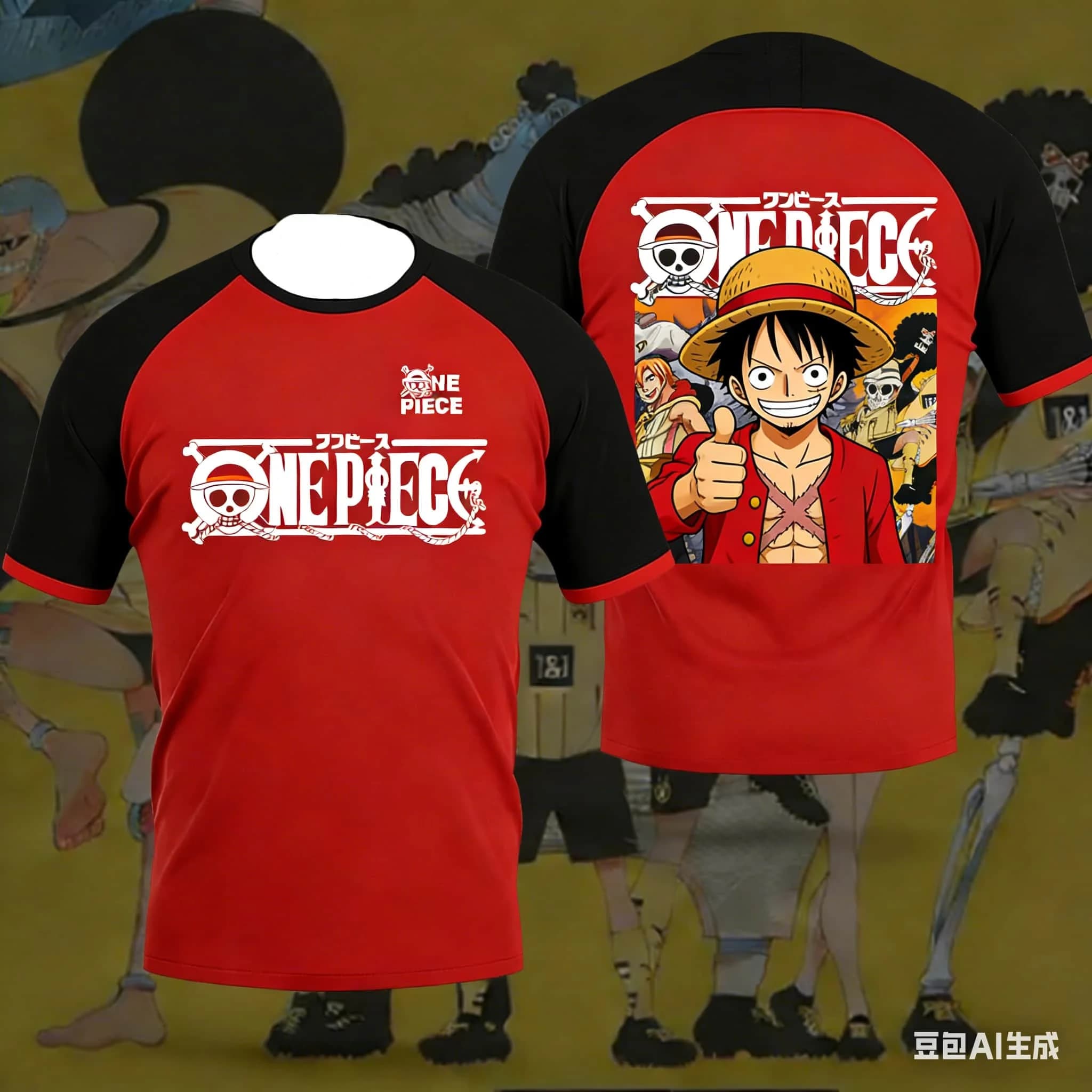 Maglia da Calcio Uomo 2026 One Piece Luffy Zoro, T-shirt Estiva a Maniche Corte, Abbigliamento Anime Giapponese Cartoon, Top