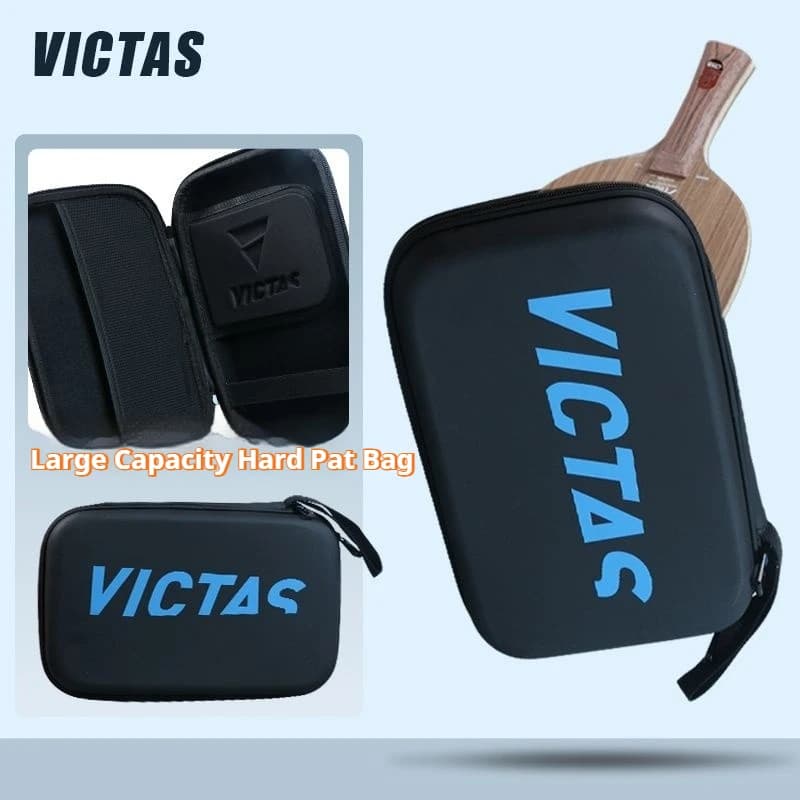 VICTAS Custodia Rigida Morbida per Racchetta da Ping Pong, Borsa Sportiva Singola/Doppia Strato Quadrata Portatile per Racchetta