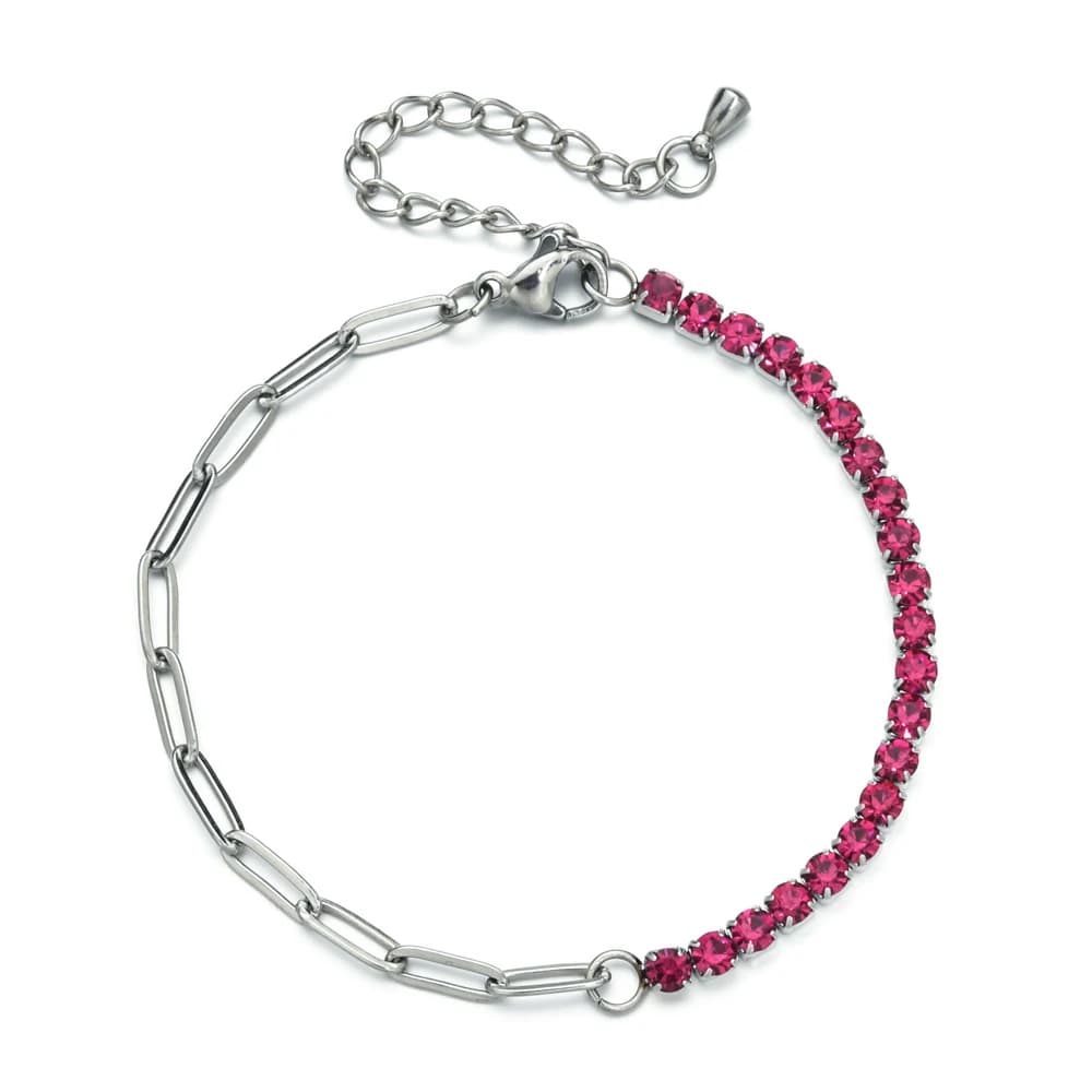 ZMZY Cute Crystal CZ Chain bracciali in acciaio inossidabile per le donne bracciale di fidanzamento di nozze gioielli di moda Pulsera