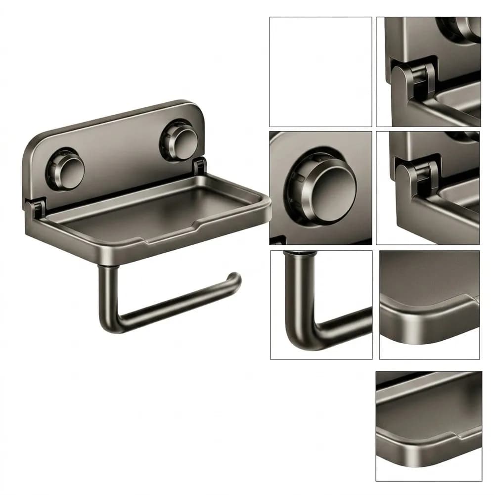 Toilet Paper Holder for Smooth Walls - Suction Cup Mounted Dispenser Without Permanent Fixtures or Wall Penetration