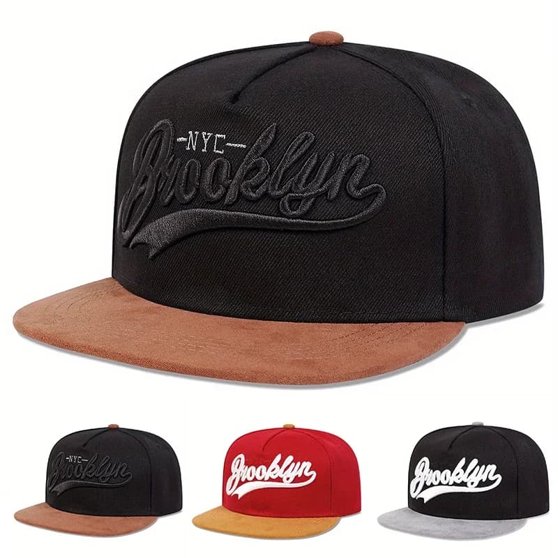 Cappelli Unisex BROOKLYN con Ricamo, Stile Hip-hop, per Primavera e Autunno, Regolabili, Casual, da Baseball, da Camionista, Protezione Solare