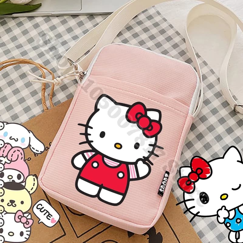 Borsa a tracolla per bambini Cartoon Hello Kitty Borse a tracolla carine per bambini Accessori casual Custodia per telefono Regalo di compleanno per ragazza ragazzo