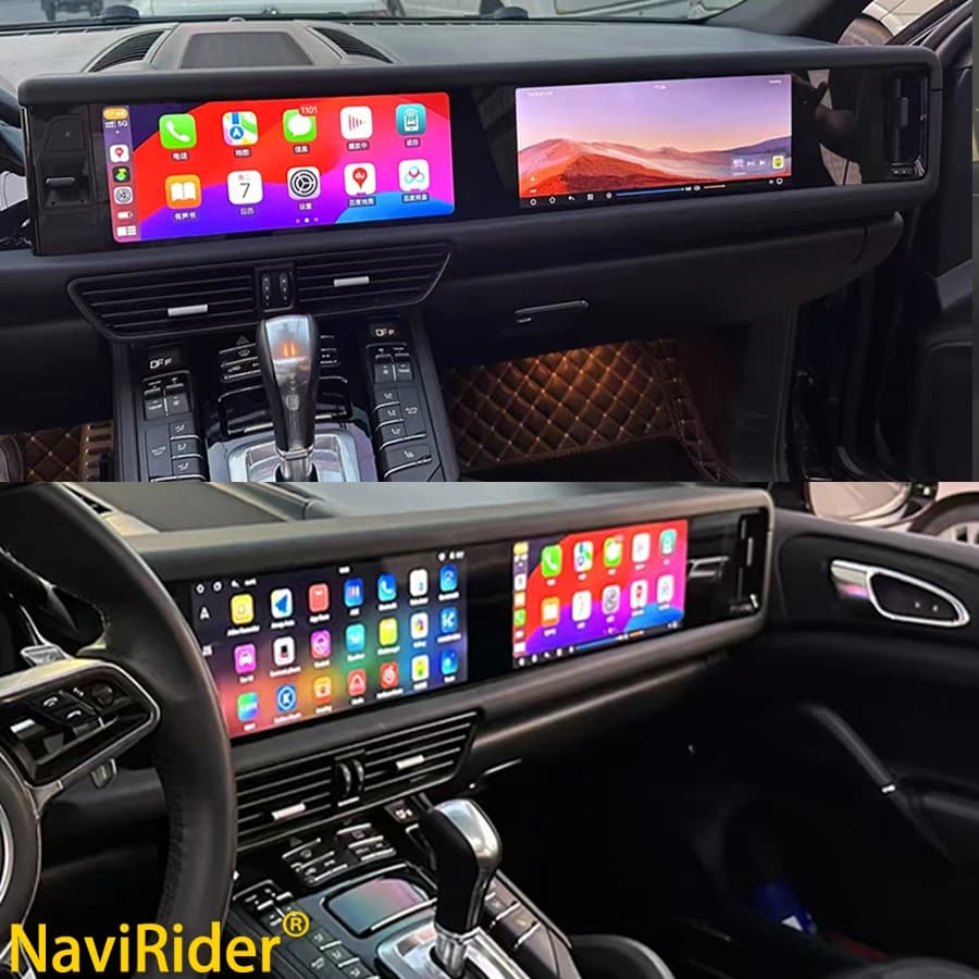 For Porsche Cayenne 2010-2017 Android Dual Screen Interaction GPS Navigation Auto Head Unit Carplay Car Multimedia Player Stereo