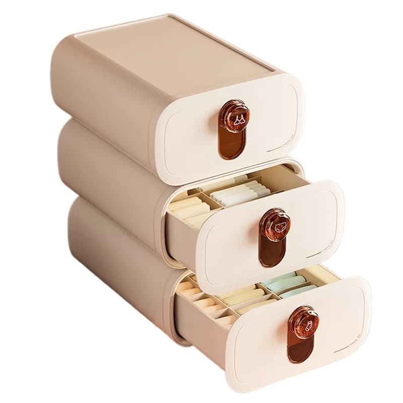 Scatola Impilabile per Organizzare Biancheria Intima, Organizer 3-in-1 per Calzini, Mutandine e Lingerie