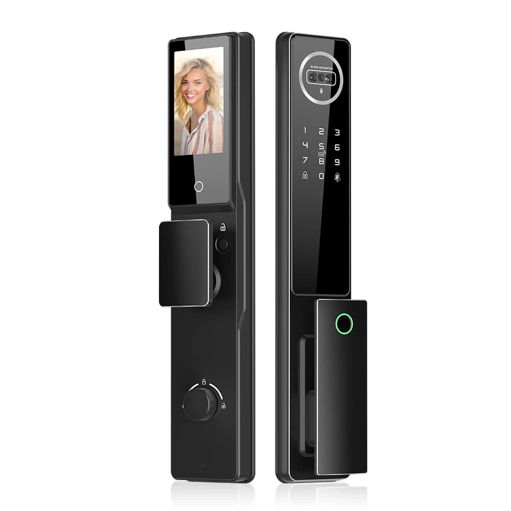 Serratura Intelligente Tuya WiFi con Videocitofono e Apertura Attiva, Controllo Remoto in Tempo Reale, Riconoscimento Facciale