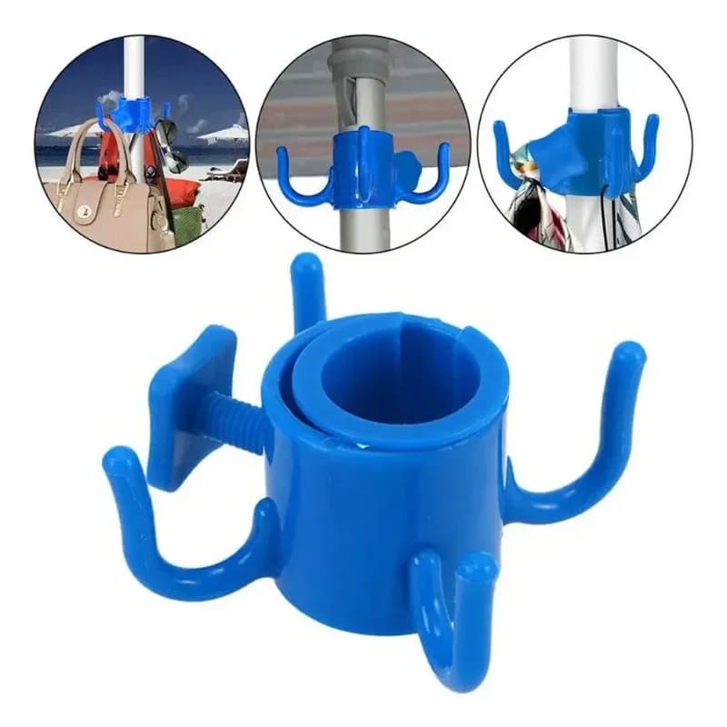 Hanging hook for beach umbrella, 4-point plastic umbrella hook to hang for towels/cots/dresses/photo camera/ sunglasses/bathrooms-accessories