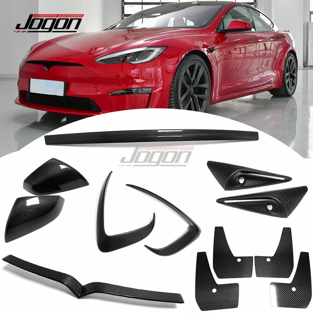 Per Tesla Model S 2021-2023 copertura dello specchietto retrovisore in fibra di carbonio a secco Shell copertura protettiva della fotocamera della porta laterale modanature esterne
