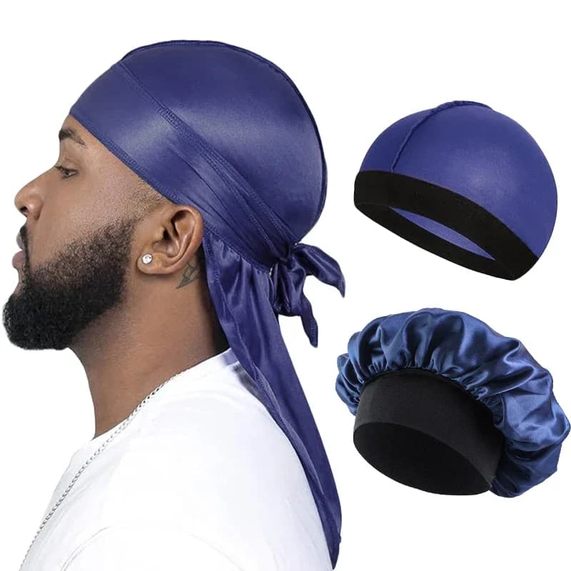 3 PZ/LOTTO Woman Man Setoso Durag Long Coda Pirate Hat Elastic Hood Dome Cap Unisex Bandane Sleeping Shower Head Wrap