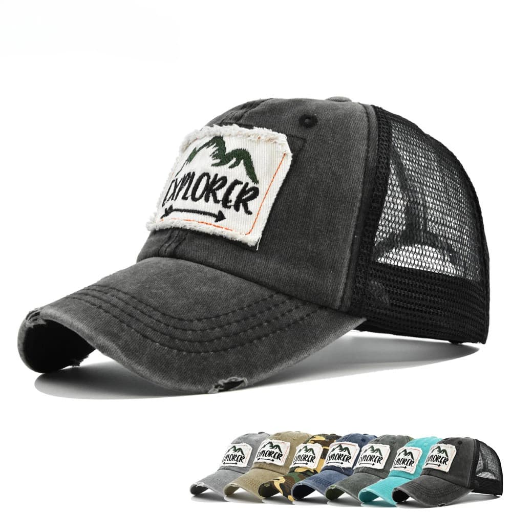 Nuovo berretto casual da esterno per uomo donna berretto da baseball con design semplice patch lettera moda estiva streetwear cappello da camionista in rete