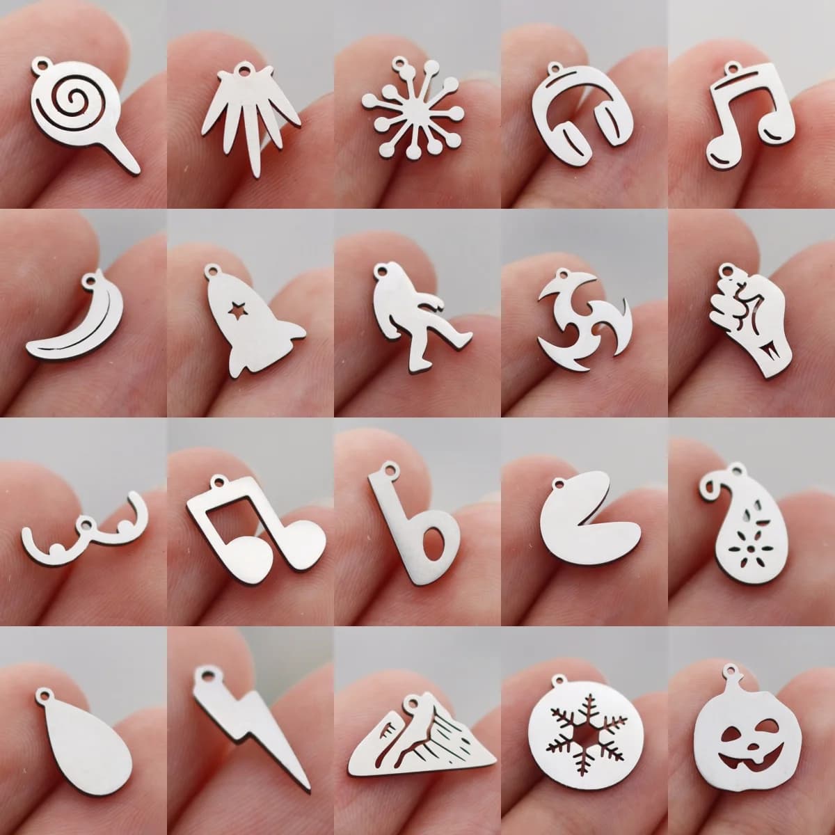 3 pezzi mini freccette a spirale/auricolare musicale/linea petto charms adatti braccialetti con nappe fai da te ciondolo in acciaio inossidabile per creazione di gioielli artigianali