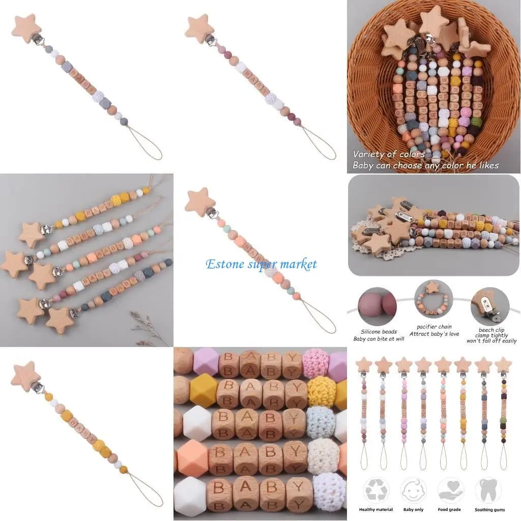 090B Massaggiagengive in silicone masticare perline per dentizione senza BPA porta ciuccio giocattolo molare pulito