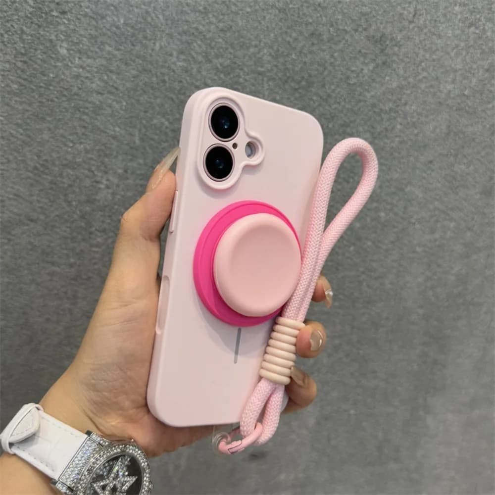 Per iPhone 17 Pro Max Custodia Sakura Rosa Airbag Supporto Magnetico Sottile Antiurto Compatibile con iPhone 16 15 14 13