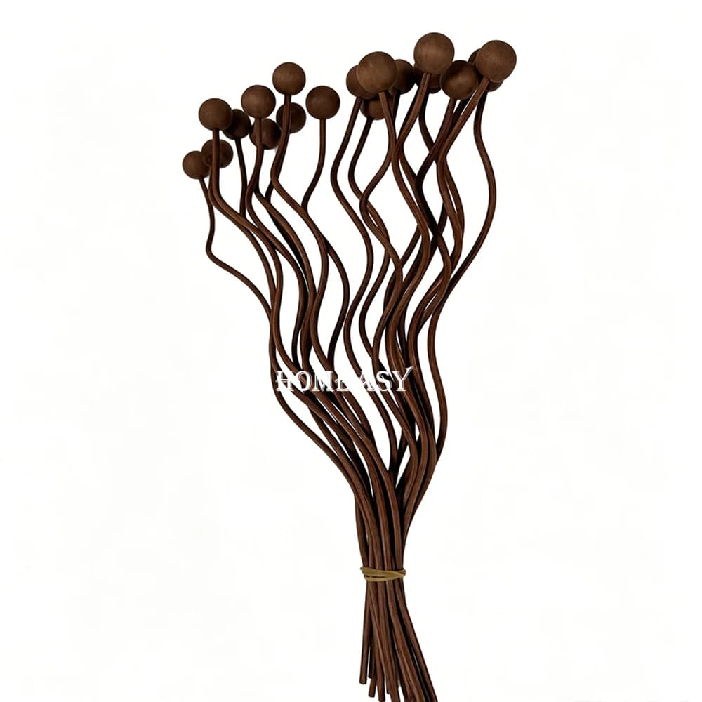 10Pcs S Shape Reed Diffuser Sticks with Wooden Beads Natural Rattan Aroma Volatile Rod Home Essential Oil Diffuser Accessory