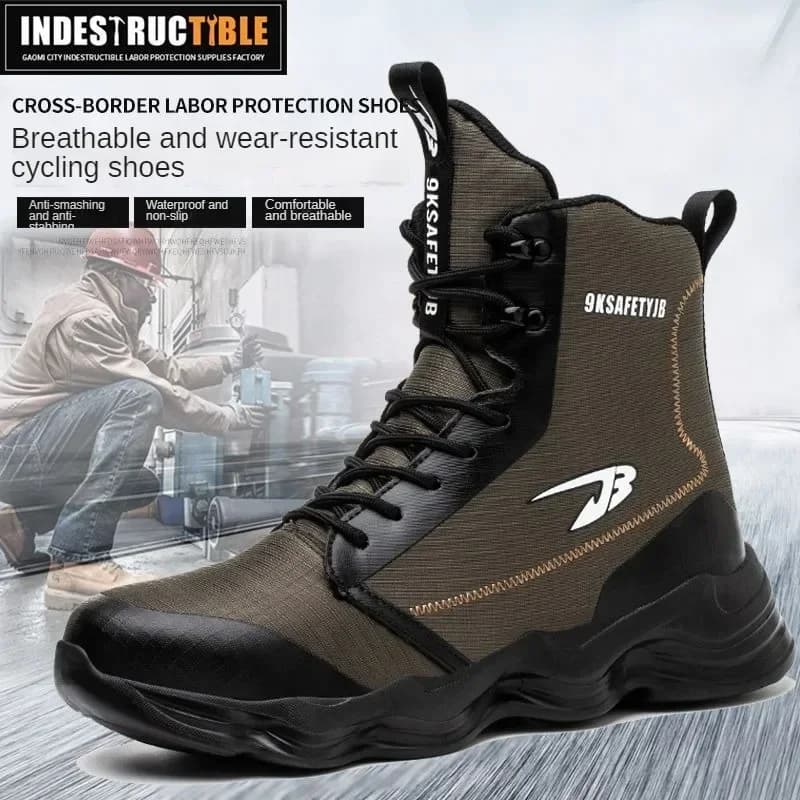 Stivali antinfortunistici a tubo alto Stivali da equitazione per moto anti-impatto e antiforatura Stivali da trekking all'aperto impermeabili e antiscivolo