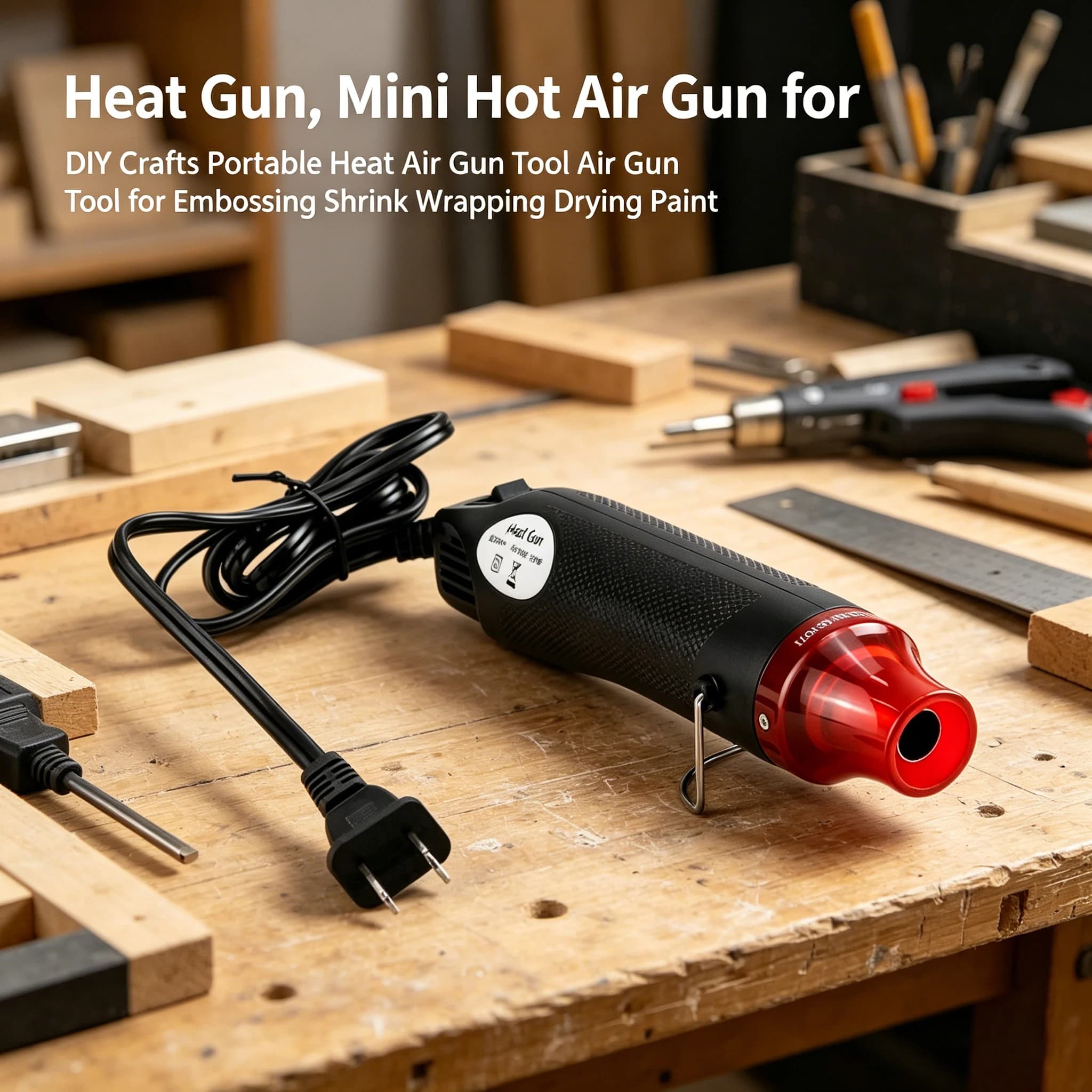 Mini pistola termica ad aria calda per lavori fai da te, strumento portatile per goffratura, termoretrazione, asciugatura vernici 220V/110V 300W