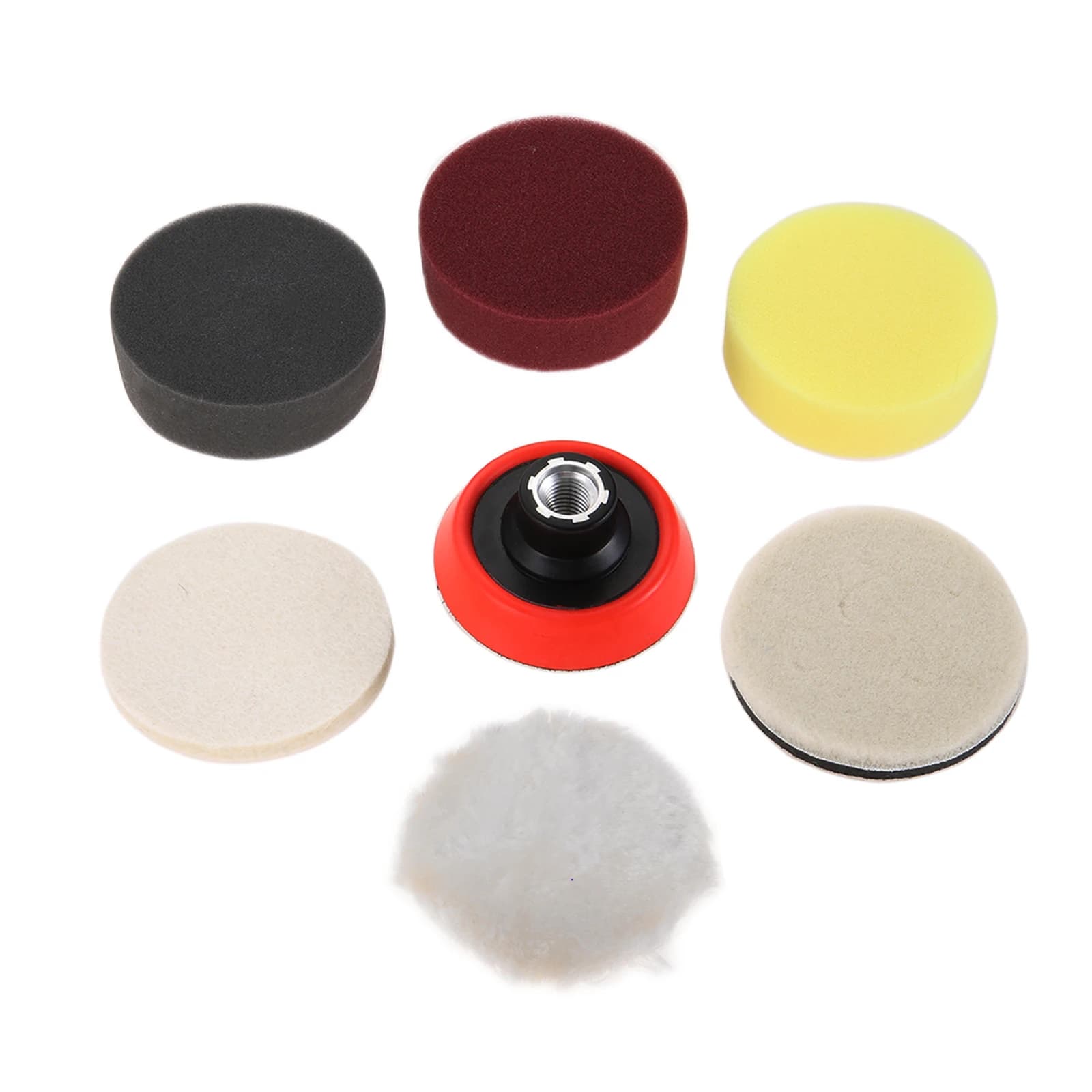 mtsooning 7 pezzi/set kit per lucidatura per trapano per auto spugna per lucidatura schiuma ceretta tampone per lucidatore per auto